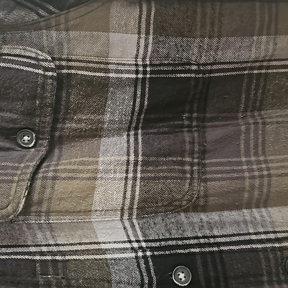 St. John's Bay Flannel Jacket Green Grey's Size S - Picture 3 of 8